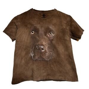 The Mountain Chocolate Lab Face T-Shirt 100% Cotton Short Sleeve Brown Medium